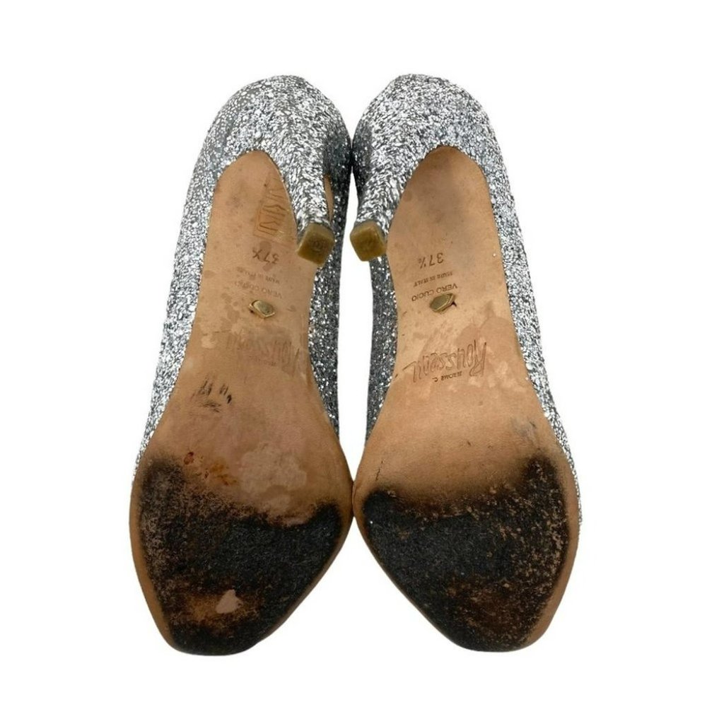 Jerome C. Rousseau Silver Glitter Pumps - Size 7 - Picture 9 of 12